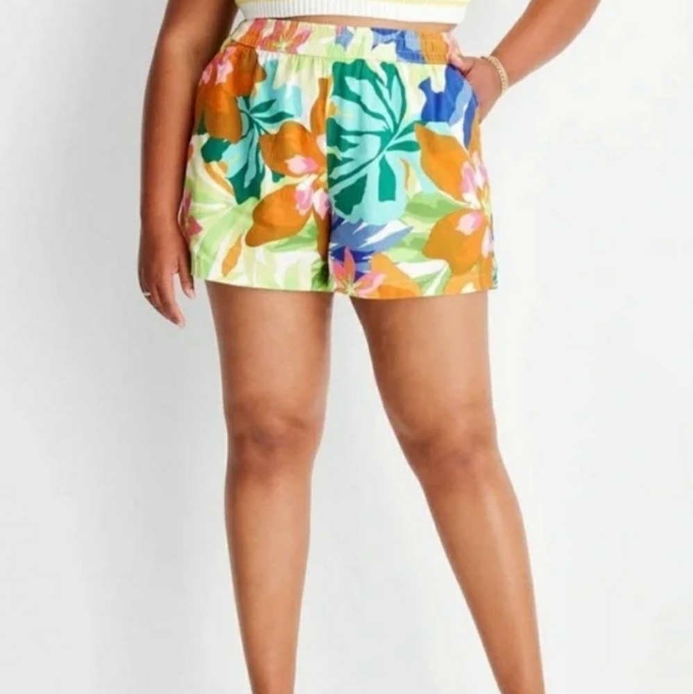 Future Collective Linen Blend Shorts Size Medium